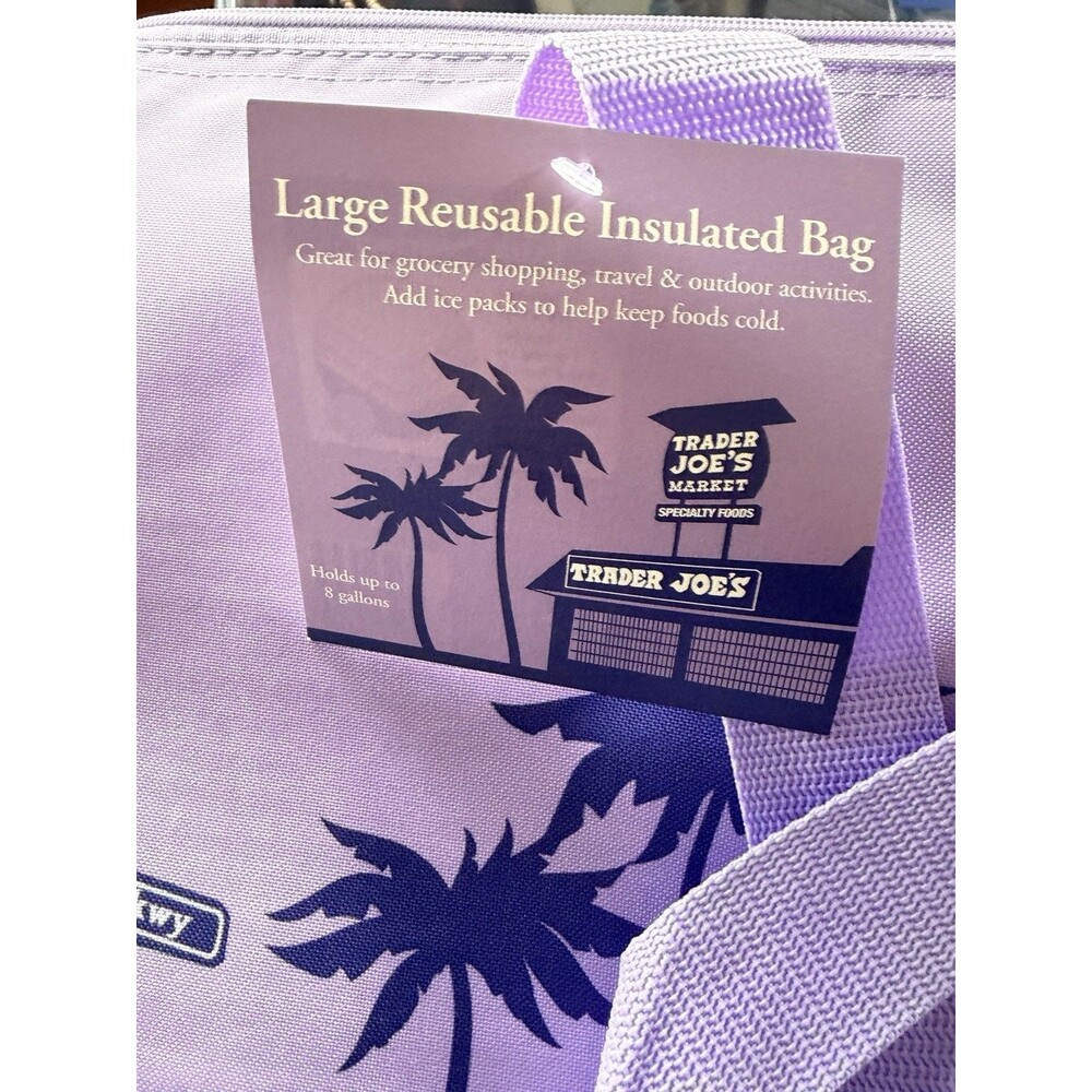 Trader Joe's Cooler Bag Purple Pain Large Insulated NEW 8 gal Ships Quick Free - Picture 5 of 9